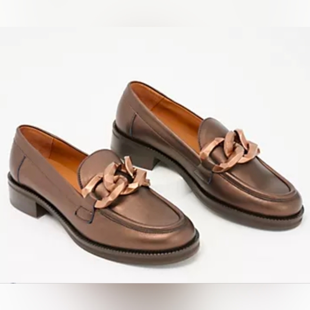 Unity In Diversity Brown Loafers with Chain Detail